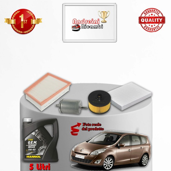 Wartungsset 4 Filter Und ÖL Renault Scenic Iii 1.2 Tce 97KW 132PS Ab 2013-image