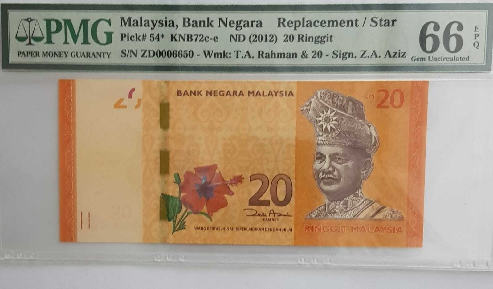 PMG OFFicial 55% OFF site 66 GEM EPQ Malaysia 20 Ringgit B Bank Note note +1 #D9218