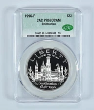 1996-P Smithsonian Commemorative Silver Dollar PR69 DCAM CAC