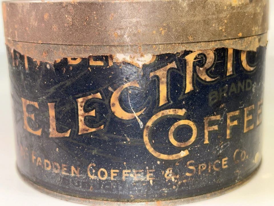 Rare "Electric Coffee" Tin Can McFadden Coffee & Spice Co Dubuque Iowa 1LB EARLY - Image 2 of 4