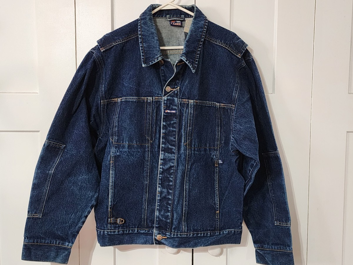 VTG 90s LUGZ Blue Denim Riveting Style Jean Jacket Size XL | eBay