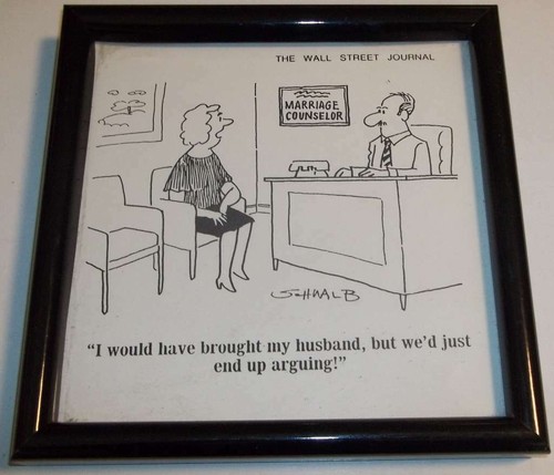 Framed Humorous Marriage Counselor Poster- 9.5"
