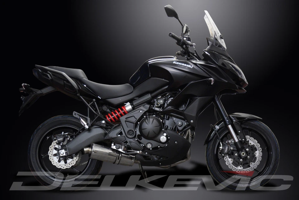 Silenciador escape completo Kawasaki Versys 650 2015-2021 2-1 14" ovalado de acero inoxidable Foto 4 de 4