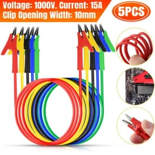 5Pcs 30V 15A Alligator Clips Electrical Test Leads Set 3.3ft Jumper Wires Cables