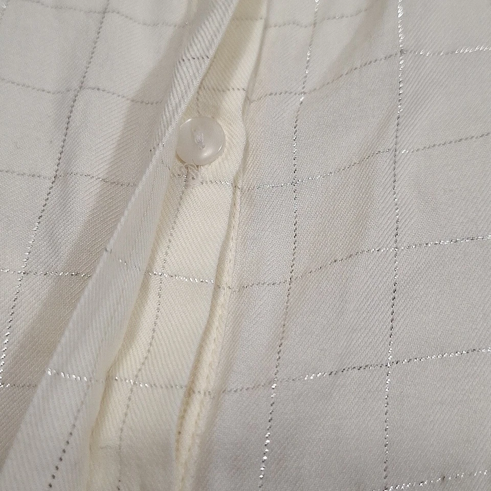 Mayoral кремовый с оборками блузка серебряная сетка акцент девочек Sz 16 равный Wom M-L - Изображение 3 из 4