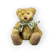 Plush Teddy Bear First  Main Minky 8" Stuffed Animal Gingham Bow Corduroy Feet