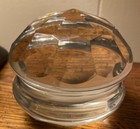 Glass Diamond Faceted, Large Lead Crystal Paperweight, Yo-Yo Shaped — photo 1