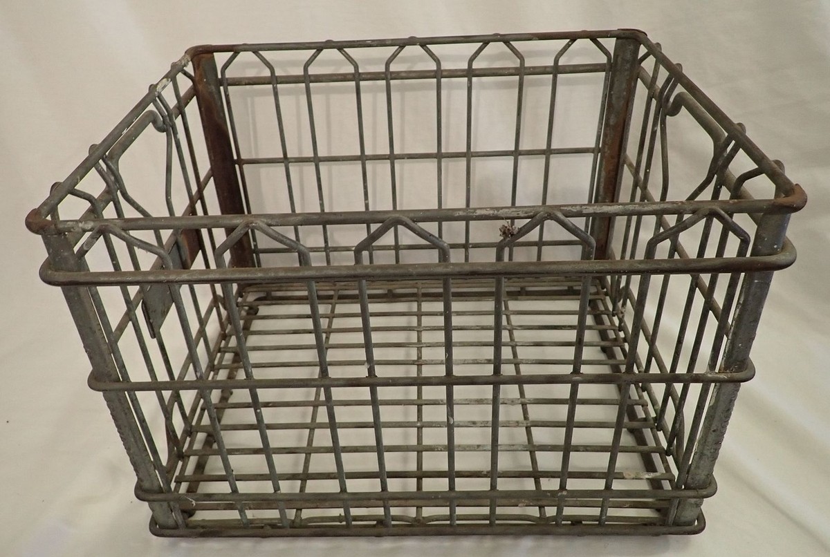 Vintage Rare Breuninger's Dairy Metal Milk Crate | eBay
