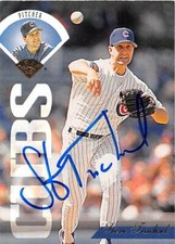 Steve Trachsel autographed baseball card (Chicago Cubs) 1995 Leaf #163