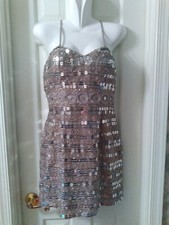 NWT SCALA 100 SILK BEADED SEQUIN Prom Formal Special Occasion DRESS Sz 10