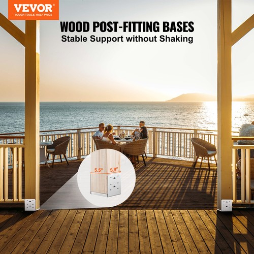 VEVOR 1Pcs 152.4x152.4 Concrete Deck Post Anchor Base Adjustable Post Bracket - Picture 2 of 12