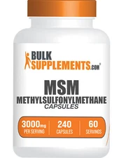 BulkSupplements MSM 240 Capsules - Methylsulfonylmethane - 3000mg Per Serving