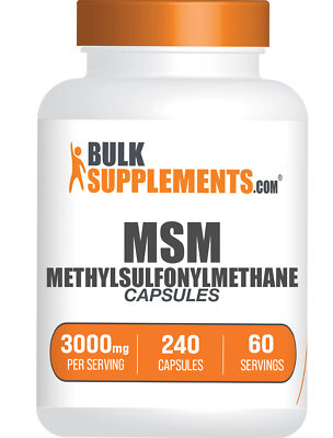 BulkSupplements MSM 240 Capsules - Methylsulfonylmethane - 3000mg Per Serving