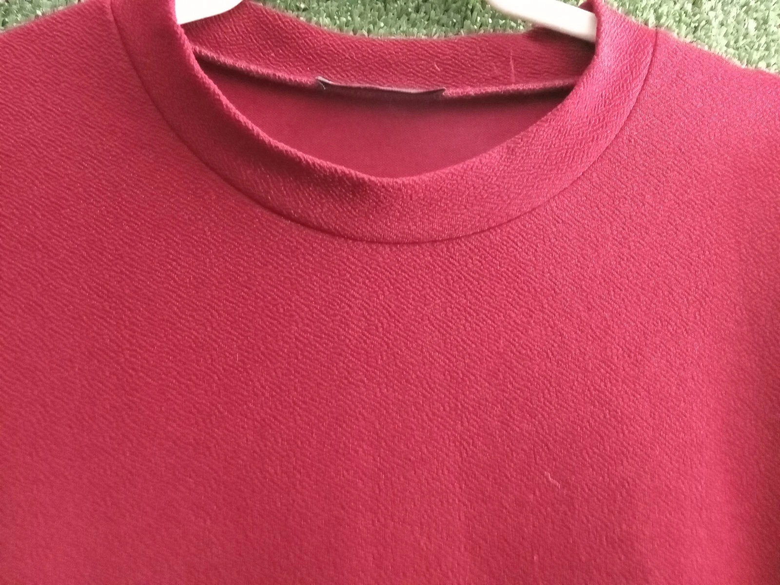 VETEMENTS Abito donna SHEIN curvo taglia 3XL finto scollo tinta unita tubino rosso scuro midi