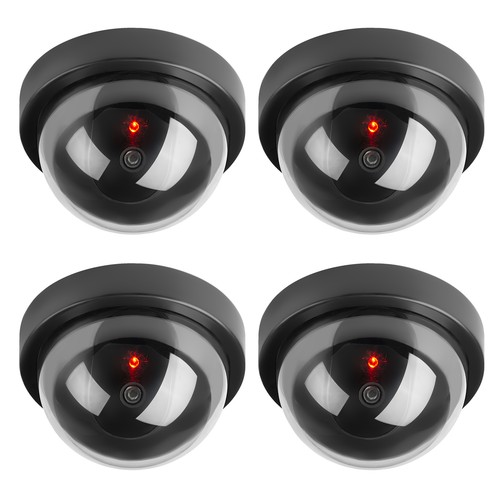 4Stk Schwarz Überwachungskamera Dummy Camera Attrappe Mini Dome Kamera mit LED - Bild 3 von 11