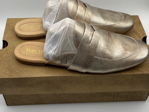 Børn ~ 9(US) ~ NEW Gorgeous Leather Cayo Mules ~ Goldtone ~ New with Box! - Picture 4 of 9
