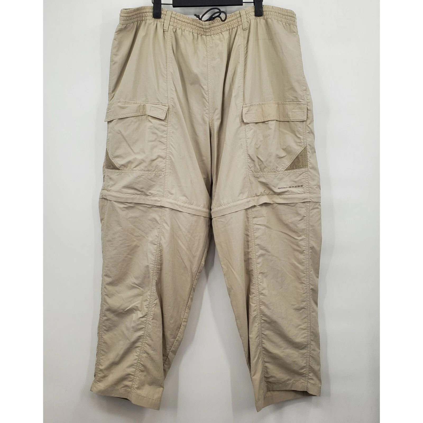 Columbia PFG Pants Convertible Zip Shorts Hiking Fishing Outdoor XXL Mens Beige
