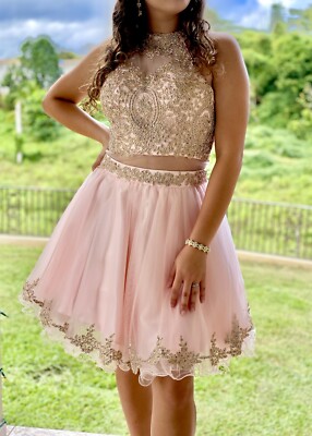 green emerald velvet dress Metallic-Lace Bodice Short Homecoming Dress main image 1