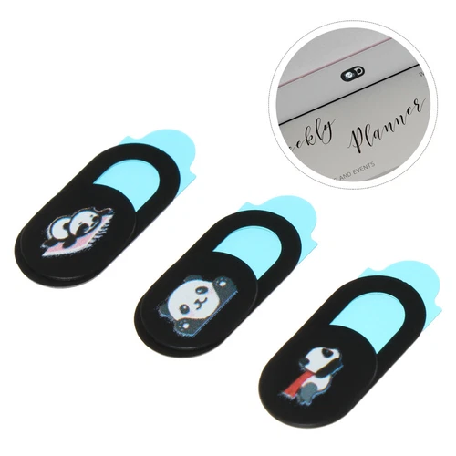 3pcs Camera Cover Slide Panda Pattern Privacy Protection Webcam Cover Slide
