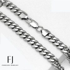 Men's 30" Silver Stainless Steel 7mm Miami Cuban Curb Chain Necklace BOX