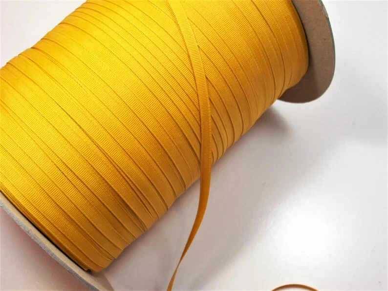 Yellow Grosgrain Ribbon 1/4 inch wide x 10 yards Schiff Gold Polyester B53 - Image 2 of 3