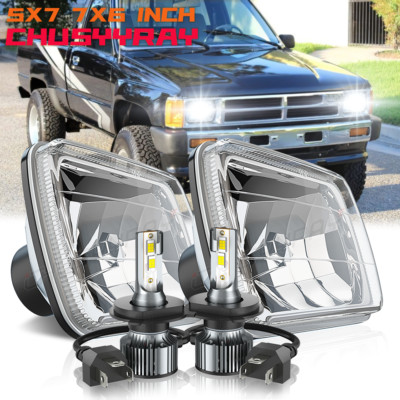 Pair 7x6'' 5x7'' LED Headlights H4 Hi-Low For Toyota Hilux 88-97 Pickup 1982-95