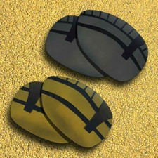 US 2 Pairs Polarized Lenses Replacement for-Oakley Feedback-Black Brown Copper