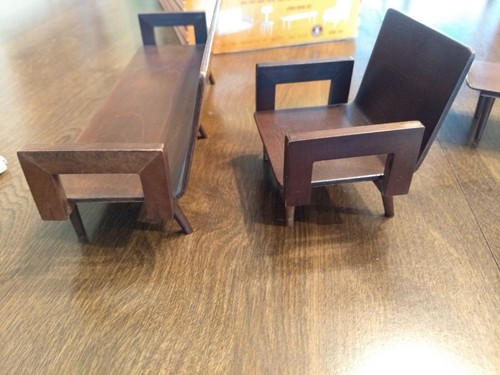 Vintage 1958 Mattel Modern Holz Wohnzimmer Set #813 mit Box Pre Barbie Japan - Bild 7 von 21