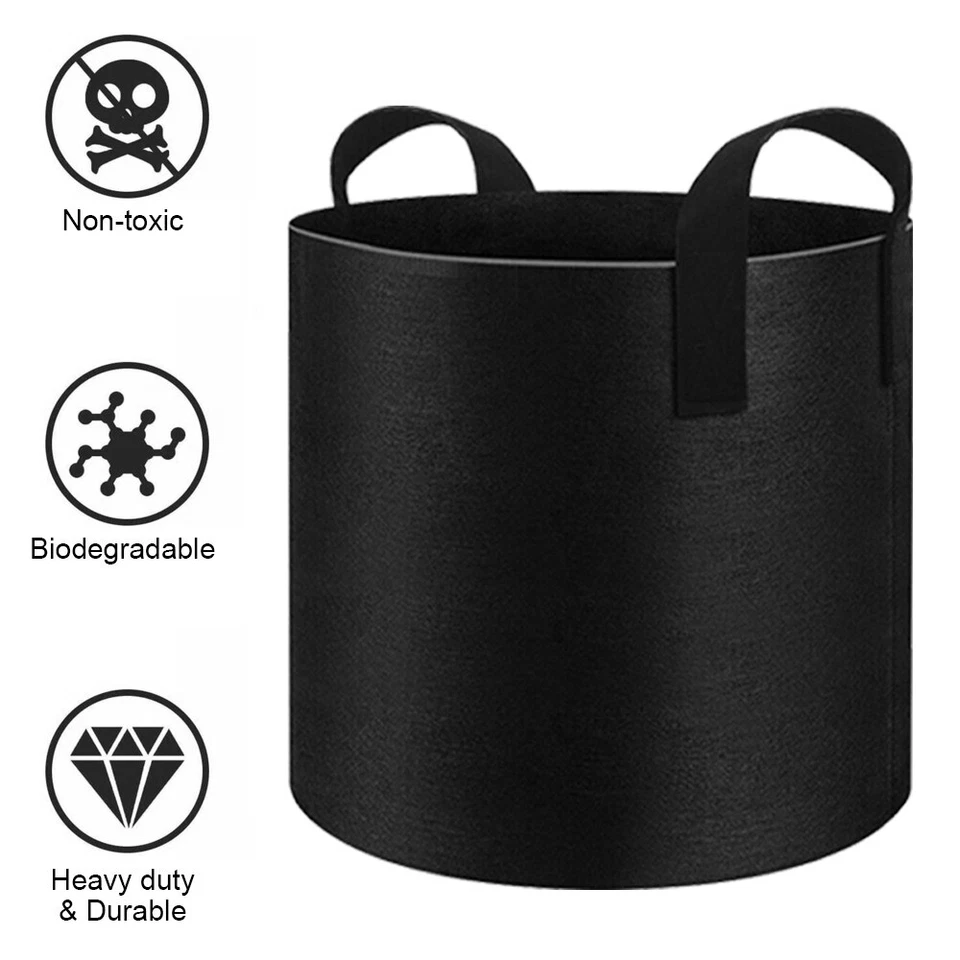 6-11x Pflanzsäcke Mit Henkeln Pflanztasche Grow Plant Bags Pflanzbehälter 11-30L - Bild 2 von 4