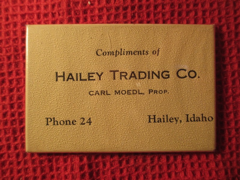 Hailey, Idaho Rare Antique Advertising Pocket Mirror From Hailey Trading Co