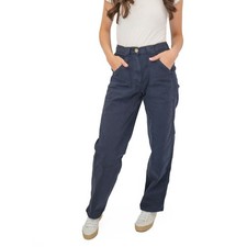 Womens M&S Straight Leg Trousers Stretch Cotton Rich Relaxed Utility Casual