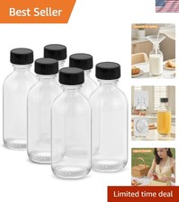 2OZ Small Glass Bottles with Lids and Funnels, 60ml Boston Round Glass Bottle...
