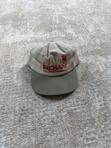 Vintage 90s Head Shot Trojan Brand Condoms Strapback Adjustable Embroidered Hat
