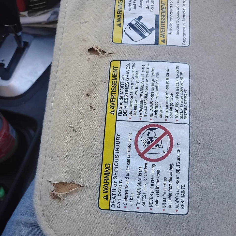 2000-2004 Nissan Xterra Sun Visor Pair Cloth Gray Pair Set of 2 OEM - Image 3 of 4