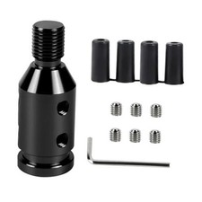 M12x1.25 Shift Knob Adapter, Aluminum Gear Shift Adapter Kit with 4-Sizes Black