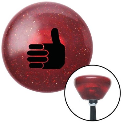 Black Thumbs Up Red Retro Metal Flake Shift Knob w/ M16x1.5 Insert Shifter Auto