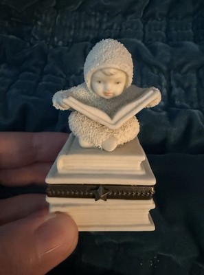 Department 56 Angel Trinket Box Believe Hinged Clasp Ceramic/Metal White Small