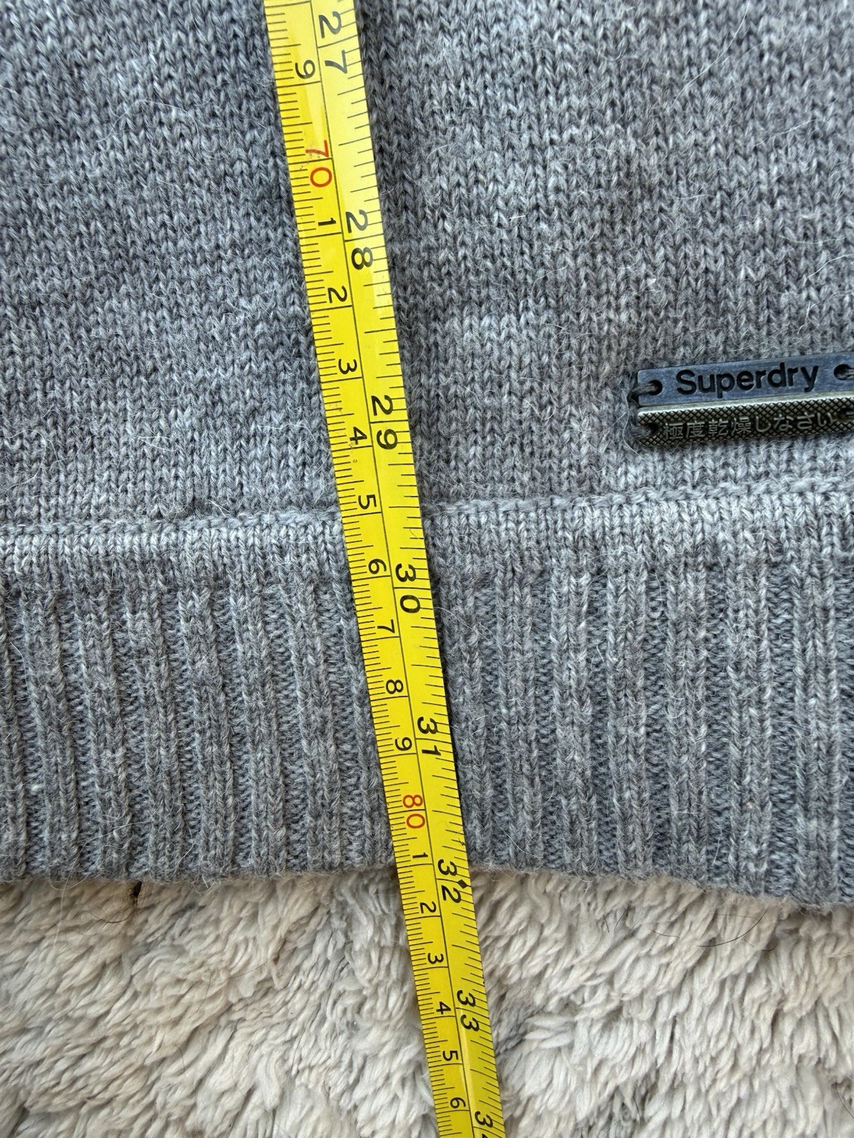 Superdry Premium Black Label Womens Grey Alpaca Wool Blend Knit Jumper Dress S image 4