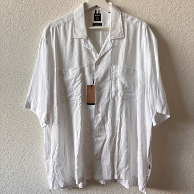 BOSS white button down t-shirt new with tags size XXL for men