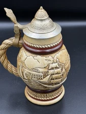VINTAGE Avon 1977 Beer Stein with Tall Ships - Made In Brazil Great Condition