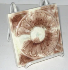 Antique Art Nouveau American Encaustic Tile Co. Zanesville Ohio Starburst Motif