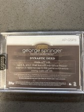 ⭐️⭐️2018 Topps Dynasty George Springer Auto Patch /10⭐️⭐️