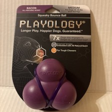 Bola de rebote chirriante Playology formas impredecibles BACON perfumada para perros