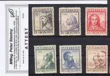 Austria 1934, Mich. No.: 591-96 ** Certified Certificate