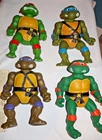 Set of 4 VTG 1989 TMNT Ninja Turtles Giant Size 13" Figures Raphael Leonardo ++