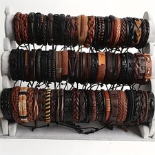 Men Women 20pcs Bracelet Set Random Webbing Rope Leather Classical Festive Jewel