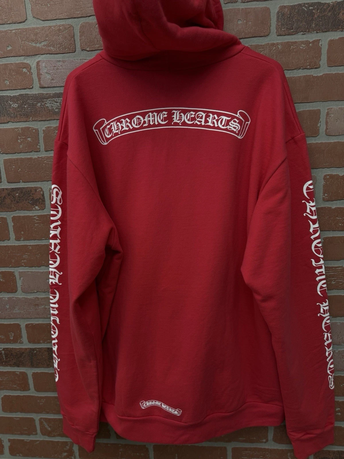 XXL Felpa con cappuccio Chrome Hearts scritta rossa web esclusiva 2025 RARA 100% autentica