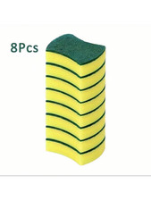 8Pcs Ultra-Absorbent Double-Sided Scouring Cleaning Sponges - Premium Kitchen an