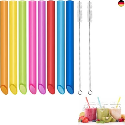 MARKE VGGGRD vgggrd 8 Stück Plastik Strohhalme Wiederverwendbare, Bubble Tea Strohhalme,