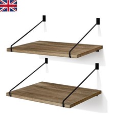 30cm Deep Rustic Floating Shelves - Set of 2 for Bathroom, Kitchen & Living Room